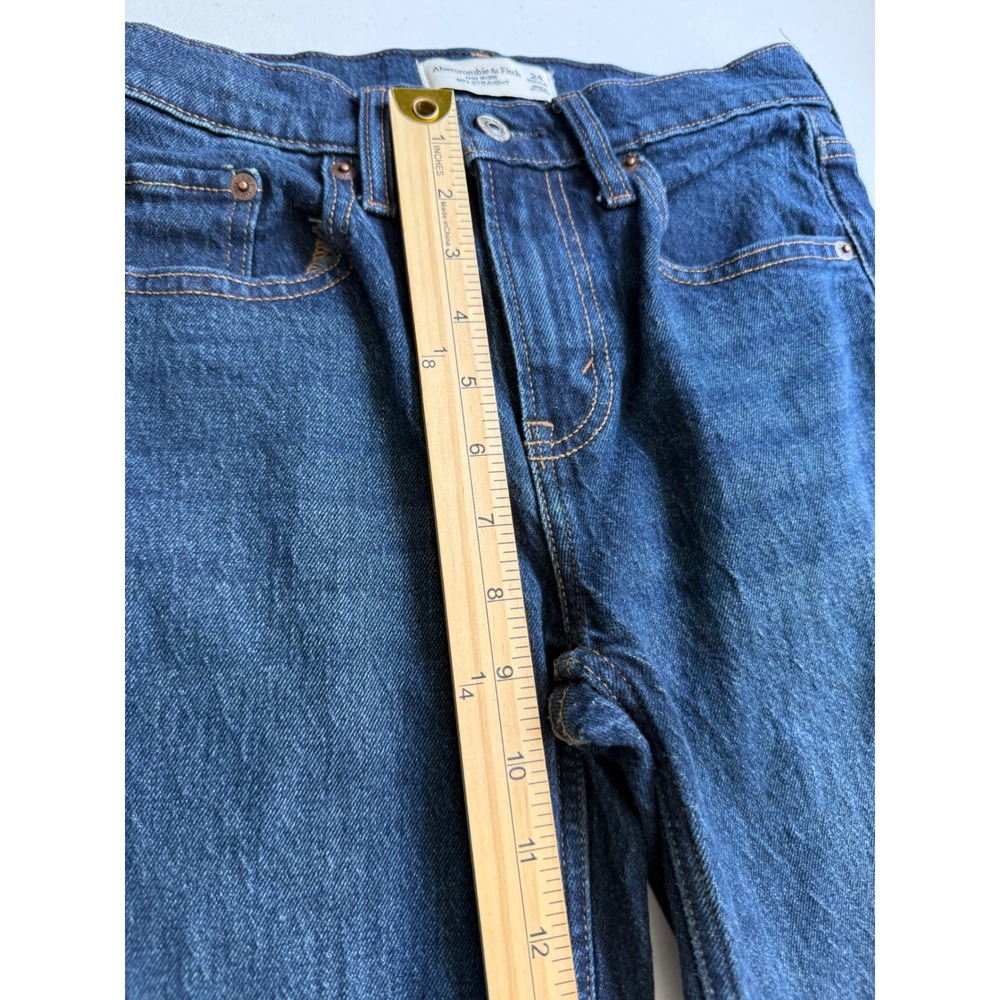 Abercrombie & Fitch Mid Rise 90s Straight Jeans Dark Wash Size 24 Regular - Picture 5 of 8